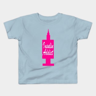 Insulin Addict Neon Pink Kids T-Shirt